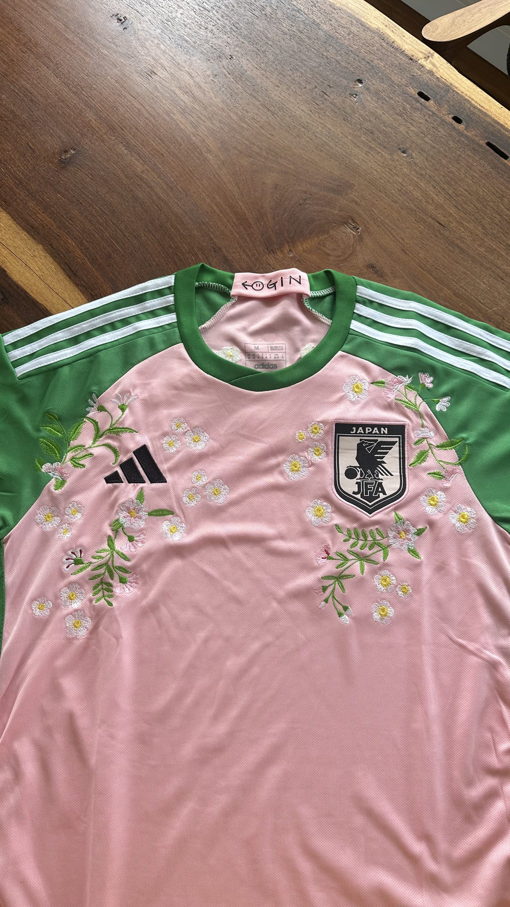 Custom Floral Embroidered Japan x Nigo 2022 Special Edition Football Jersey - Cherry Blossom Sakura Kit