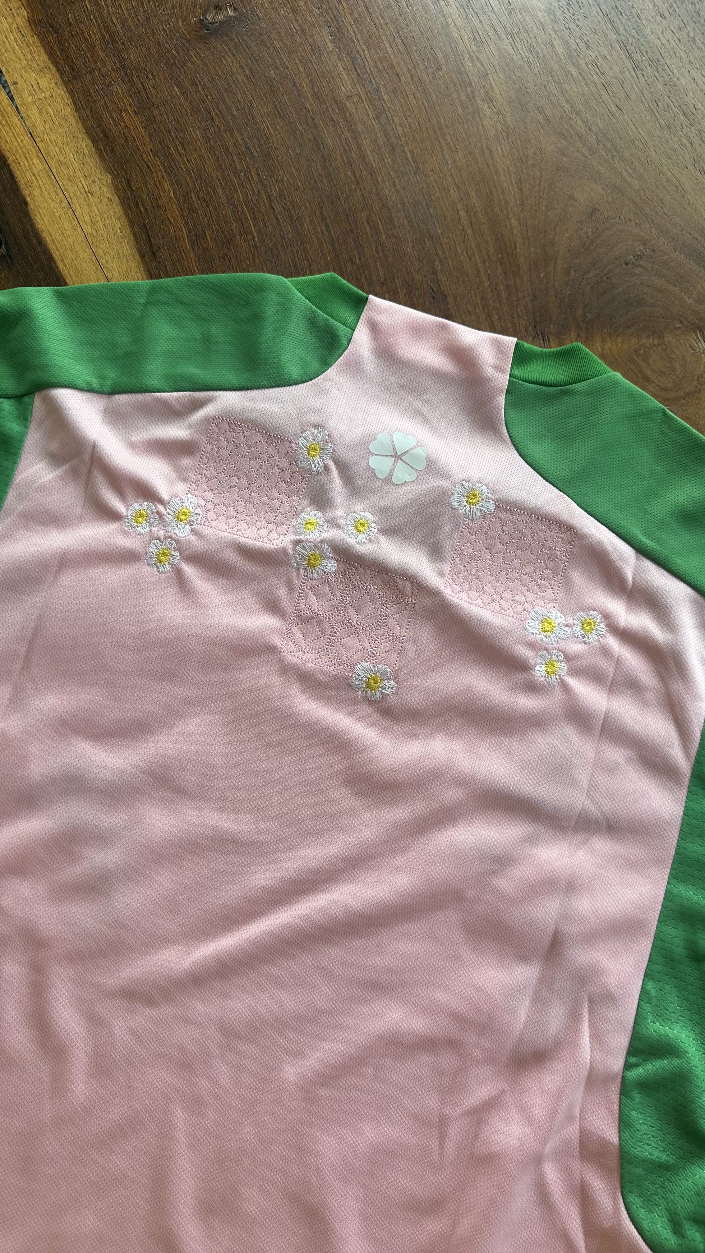 Custom Floral Embroidered Japan x Nigo 2022 Special Edition Football Jersey - Cherry Blossom Sakura Kit