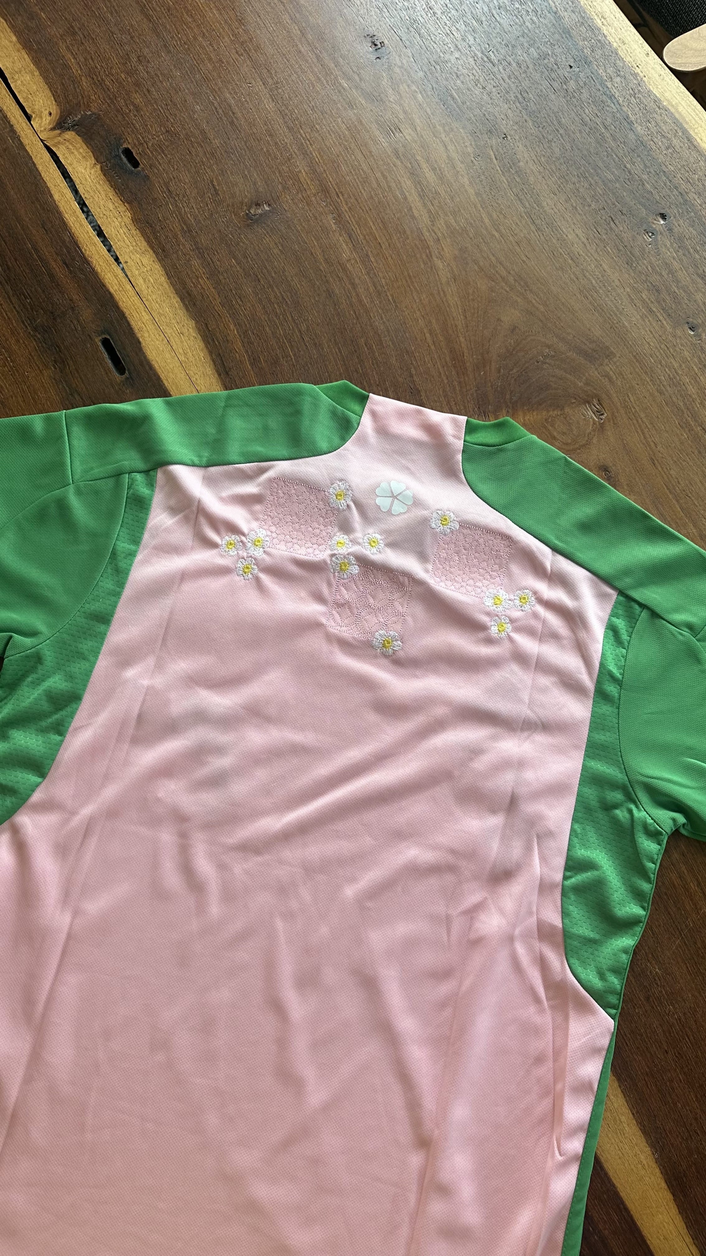 Custom Floral Embroidered Japan x Nigo 2022 Special Edition Football Jersey - Cherry Blossom Sakura Kit