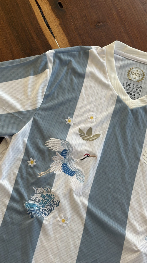 Custom Embroidered Argentina 30th Anniversary Football Jersey