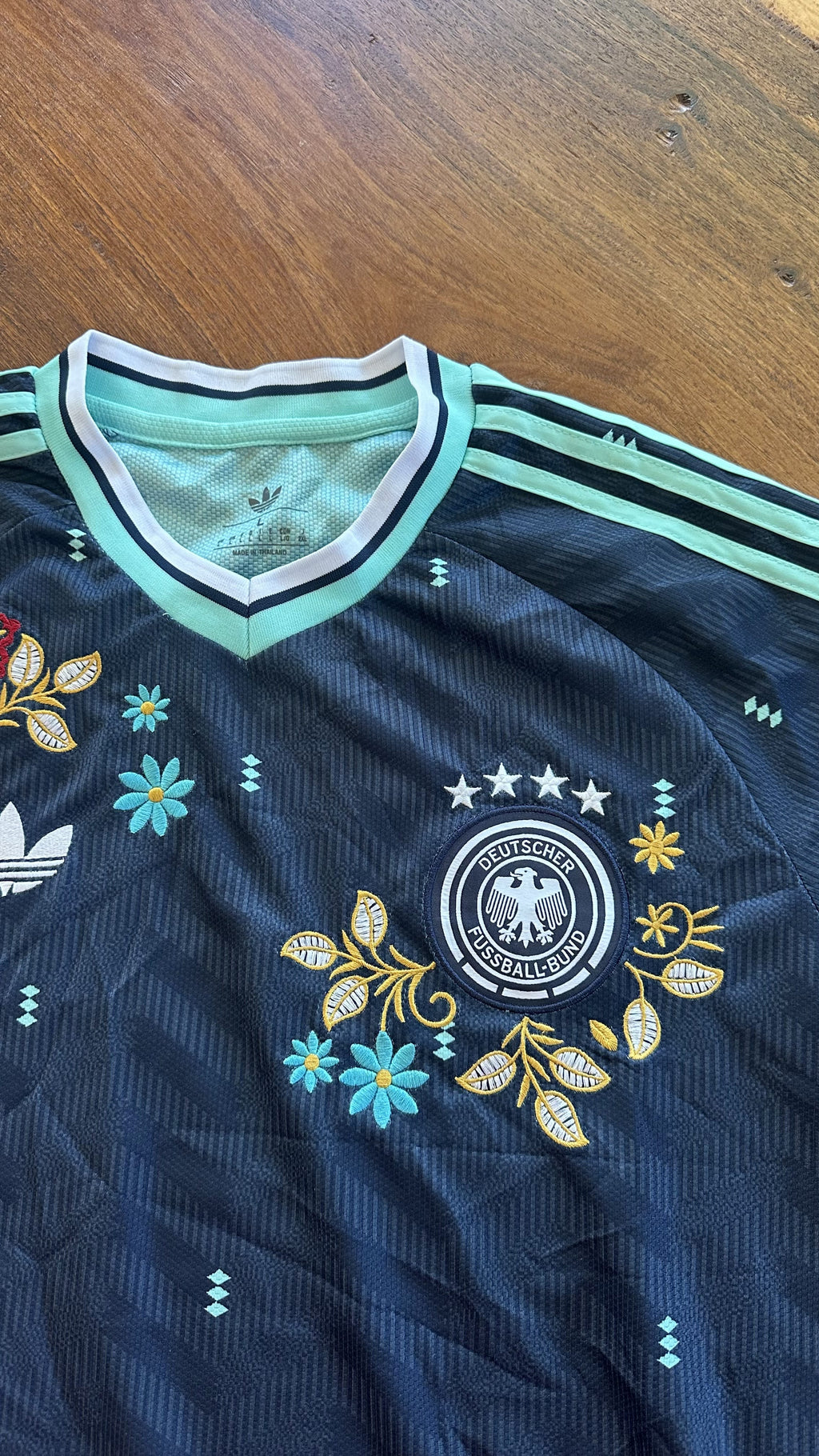 Custom Floral Embroidered Germany 2024 Away Football Jersey