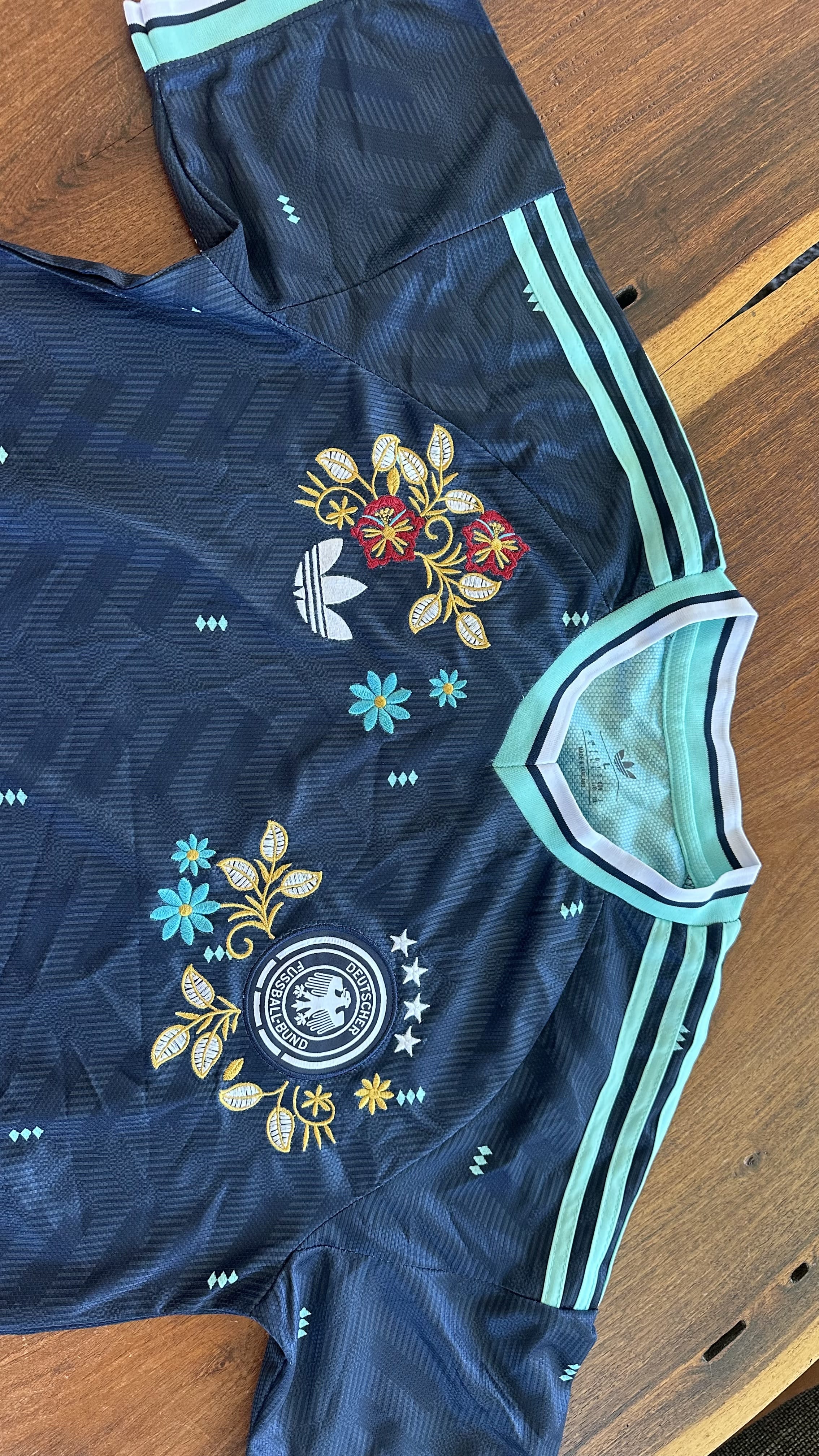 Custom Floral Embroidered Germany 2024 Away Football Jersey