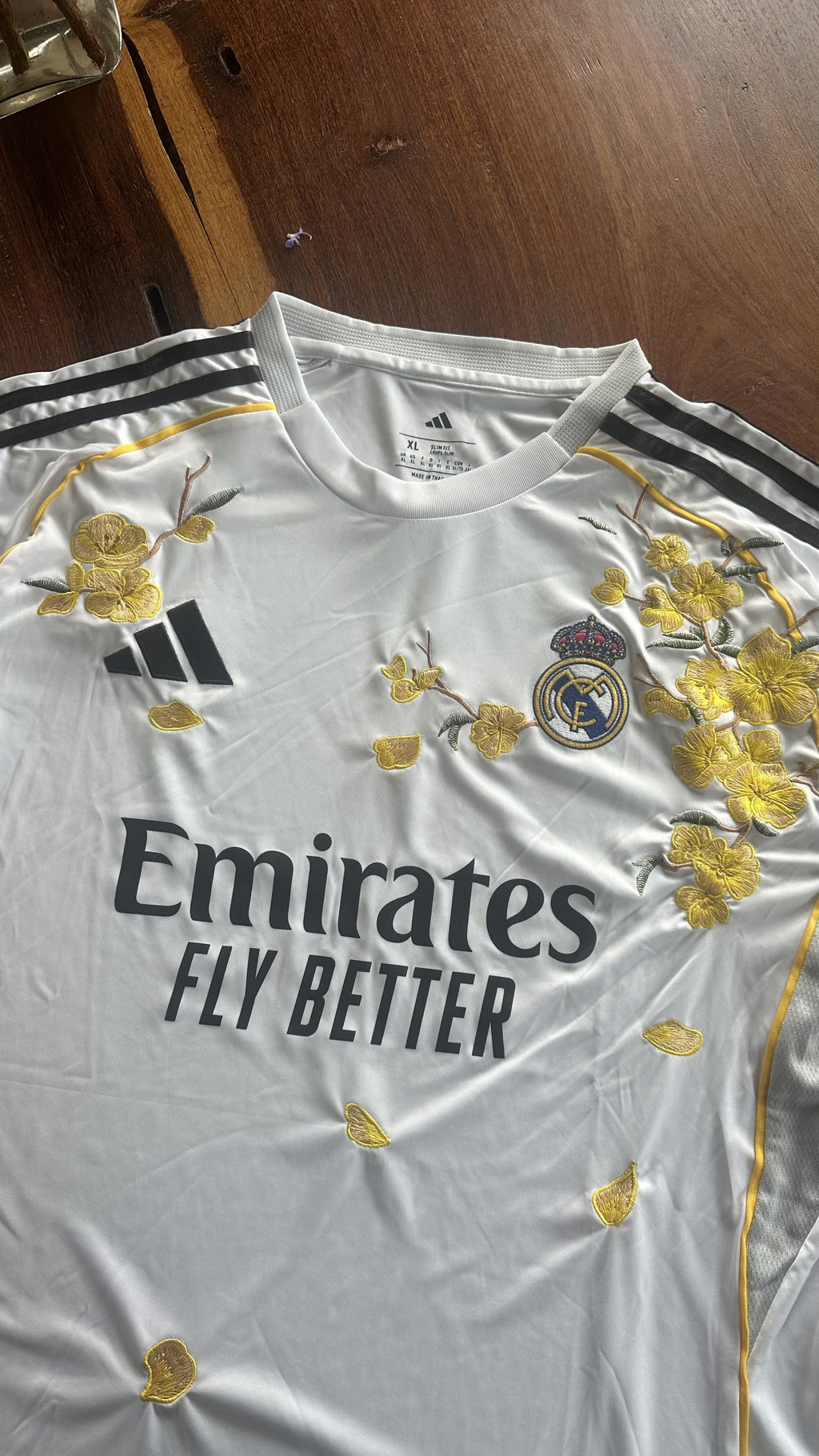 Custom Floral Embroidered Real Madrid 25/26 Home Football Jersey