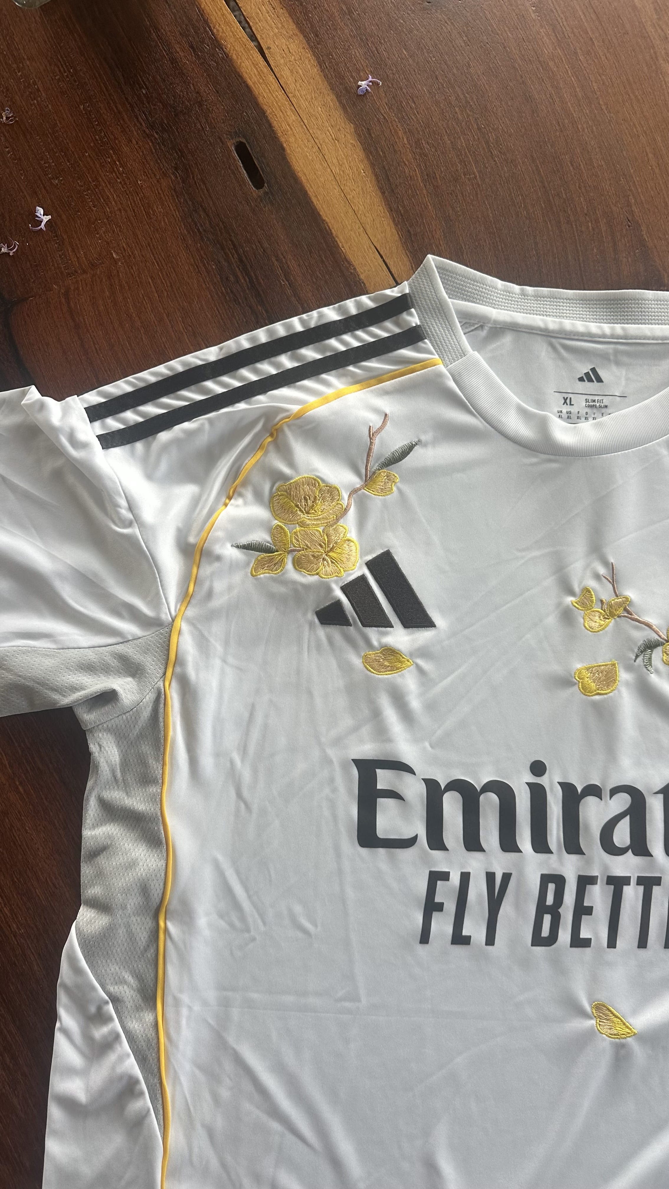 Custom Floral Embroidered Real Madrid 25/26 Home Football Jersey