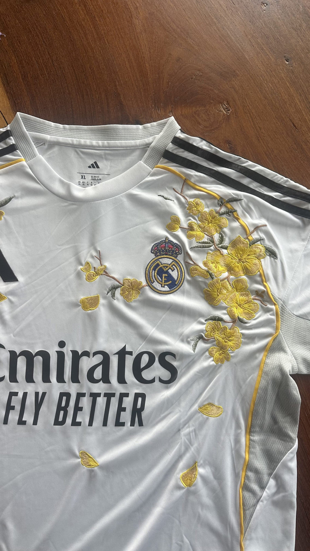 Custom Floral Embroidered Real Madrid 25/26 Home Football Jersey